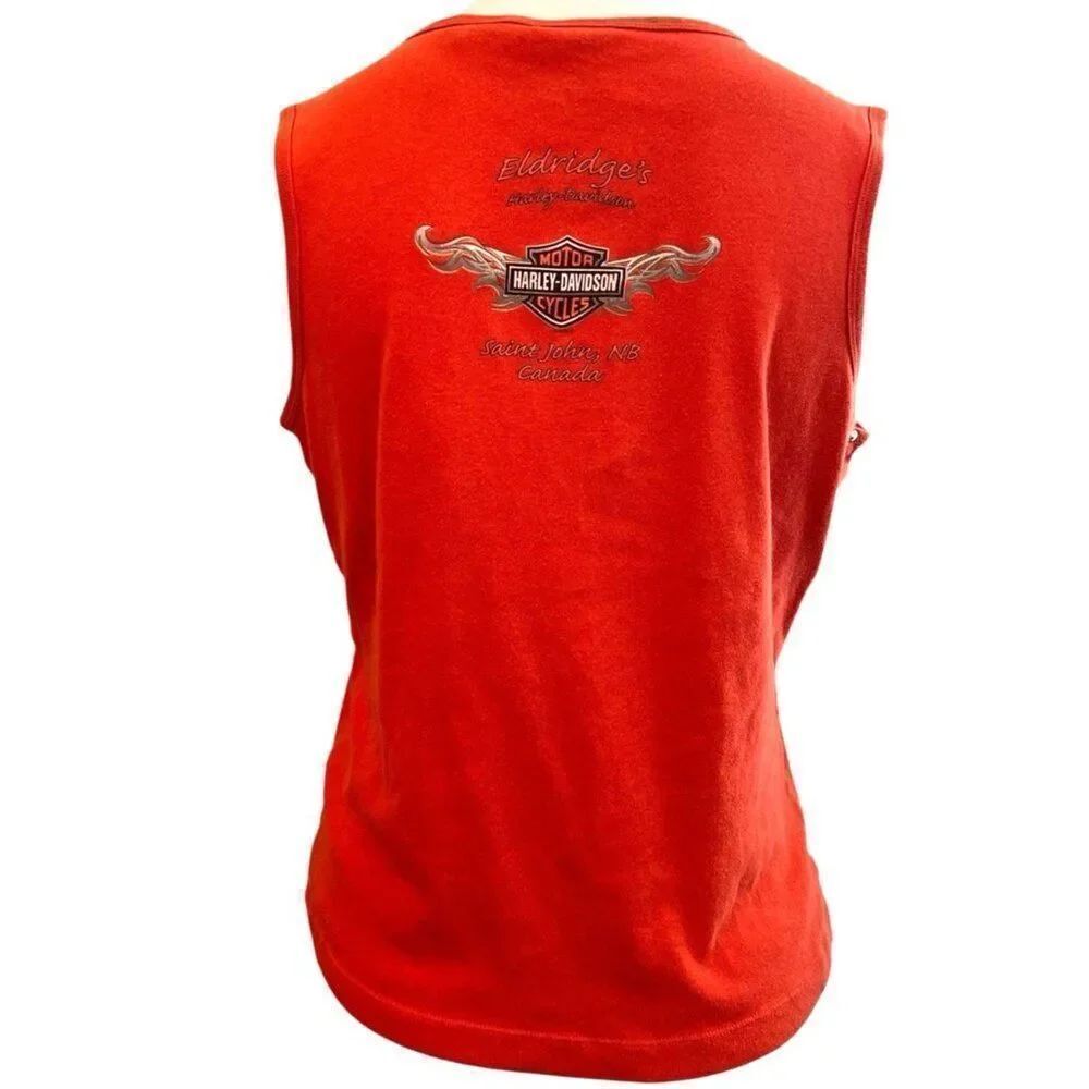 Saint John NB Canada Harley Davidson Ladies Large Tank Top Studded 2006 T Shirt
